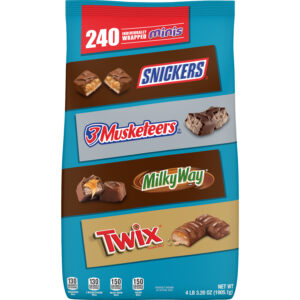 SNICKERS, TWIX, MILKY WAY & More Minis Size Easter Candy Bars Variety Mix, 67.2-Ounce 240-Piece Bag