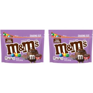 M&M'S Fudge Brownie Sharing Size Chocolate Candy, 9.05 oz. Stand Up Bag (Pack of 2)