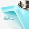 miaosun Double Stainless Steel Dog Cat Bowls with Non-skid&Non-spill Design, for Pet Food and Water Feeder (Blue)