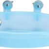 Bird Bath with Mirror Toy Parrot Bathtub Bath Box Bowl Cute Pet Bird Bathing Box Bird Shower Bathtub Accessories Bird Cage Toy Accessory Blue