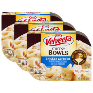 (3 Pack) Kraft Velveeta Cheesy Bowls Chicken Alfredo, 9 oz Sleeve