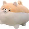 Corgi Plush Shiba Inu Plush Animal Hugging Pillow Toddler Toy Soft Stuffed Pillow Cute Dog Stuffed Pillows Comfortable Doll Cushion Toys Children Plush Toy Shiba Inu Pillows Gift 19.6" Brown