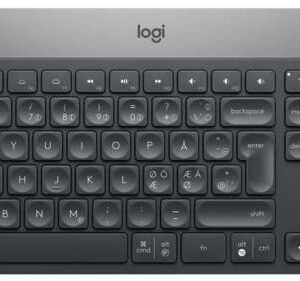 Logitech Craft Illuminated Wireless Keyboard, 2.4GHz Wireless and Bluetooth, Programmable Input Dial, Multi-Device, Automatic Backlit Keys, Rechargeable, PC/Mac/Laptop QWERTY UK Layout - Black