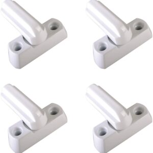 Reelva 4PACK/8PACK Sash Jammer + Fitting Screws, uPVC PVC Window Door Lock, High Security Arm White