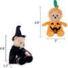 My OLi 9” Stuffed Animal Plush Halloween Toy Teddy Bear Plush Pumpkin Stuffed Wizard Toy with Fliptable Hats Halloween Ornaments/Gifts for Kids Baby Toddler