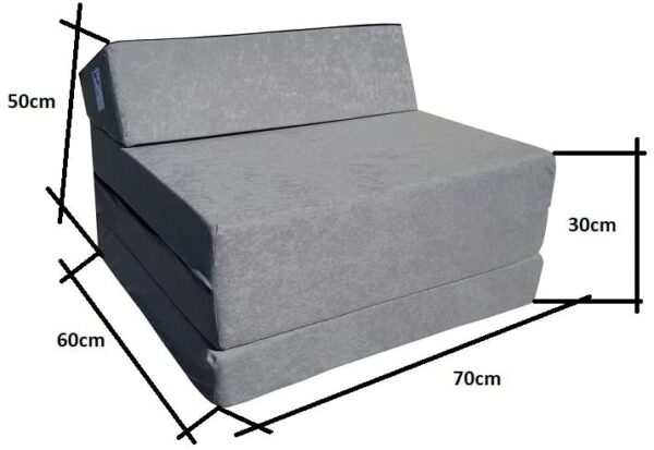 Natalia Spzoo® Fold Out Guest Chair Z Bed Futon Sofa for Adult and Kids folding mattress (Gray)