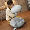 Chubby Blob Seal Animal Pillow Stuffed Cotton Plush Animal Toy Cute Seal Stuffed Toy Cotton Plush Animal Soft Seal Hugging Pillow Back Cushion, Grey,40cm