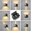 2 Pcs 12W LED Modern Wall Lights Waterproof Aluminum Wall Lamp Up Down Wall Sconce Night Light for Living Room Bedroom Hallway Illumination Decorative (Black 01)