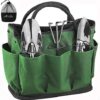 JINTN Portable Garden Tool Bag Oxford Plant Tool Kit Storage Bag with Handles Essential Gardening Tools Organizer Tote Multiple Pockets Indoor Out Door Lawn Yard Bag Carrier Gardener Carry Bag