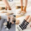 Cat Claw Socks, 6 Pair Slipper Sock Winter Fluffy Socks Women Bed Socks Fleece Fuzzy Cosy Warm Slipper Socks for Ladies Winter Multipack Gifts for Women (Cat Claw, 6)