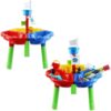 deAO 40 Pieces Sand and Water Outdoor Activity Table Play Set for Children with Water Blaster and Assorted Accessories Included