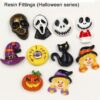 JPYH Halloween Resin Embellishments Pumpkin Skeleton Owl Bat Cat Resin, Random 20pcs Mix Halloween Resin Flatback Halloween Craft for DIY Craft Making Scrapbooking Jewelry Beads Embellishments