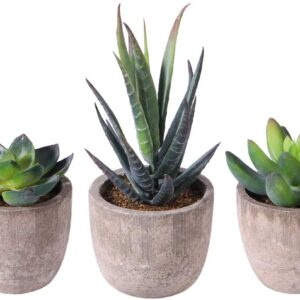 BESTOMZ 3pcs Decorative Faux Succulent Artificial Succulent Fake Simulation Plants with Pots