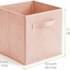 EZOWare Set of 6 Foldable Cube Storage Box, Organiser Basket Containers with Handles, for Home Office Nursery Organisation, 26.7 x 26.7 x 27.8 cm - Pale Dogwood