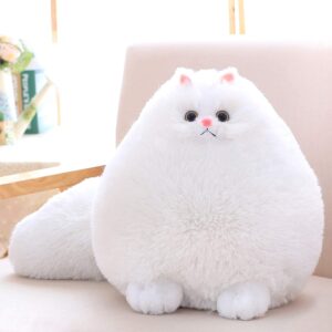 Winsterch Cuddly Cat Soft Toy Stuffed Cat Teddy Plush Animal Toy,Kids Birthday Baby Doll,White Cat Soft Toy (White, 30 CM)