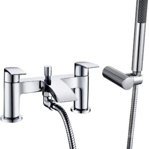 [Bath Shower Tap] Hapilife Bathroom Watefall Double Handle Mixer Monobloc Tap with Handheld Shower Head Chrome