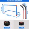 Baztoy Hover Hockey Set, Hockey Game Kids Toys with 2 Goals & 2 Hockey Sticks, Air Power Ice Hockey Ball for 3 4 5 6 7 8 9 Years Old Kids Boys Girls, Sports Training Toys Indoor Outdoor Garden Gifts