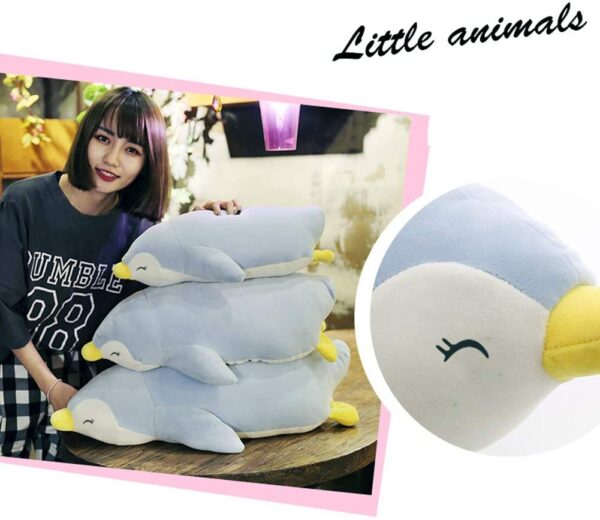 YINGGG Penguin Soft Plush Pillow Animal Stuffed Toy Gift for Halloween, Christmas,63cm, Blue