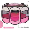 XianghuangTechnology Soft Fabric Portable Foldable Pet Dog Cat Puppy Playpen, Indoor/Outdoor use Pet Kennel Cage (Pink)