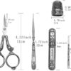 Sewing Scissors Set, European Vintage Sewing Tool Kit Embroidery Scissors and Case Alloy Awl Threader Thimble Needle Case Kit DIY Sewing Tools for Embroidery Cross Stitch Craft Accessories