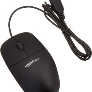 AmazonBasics 3-Button USB Optical Mouse Black