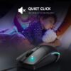 Wired Mouse, Jelly Comb Optical Gaming Mice with Silent Clicking and RGB Backlight for PC Computer Laptop, 1600 DPI, Black