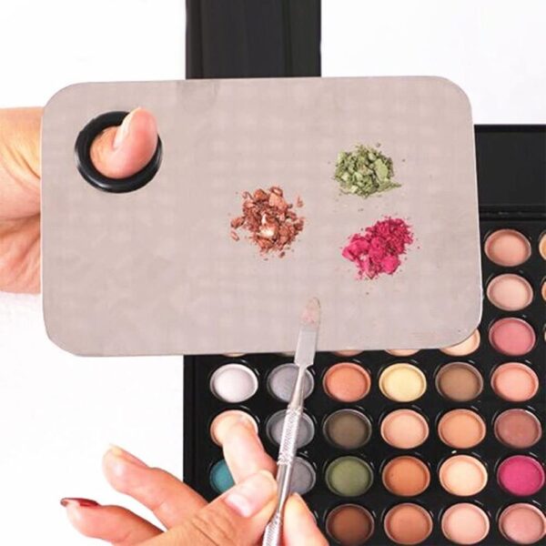 ROSENICE Makeup Mixing Palette Makeup Palette Stainless Steel Blending Palettes with Spatula Tool for Mixing Foundation Silver