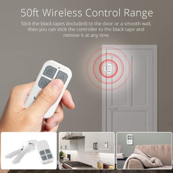 LACORAMO Door Alarm Sensor - Premium Quality - Wireless Magnetically Triggered Window Alarm, 130 db Siren Security Entry Burglar Alert with 2 Remote Controls for Protecting Kids Safety, Home, Shop