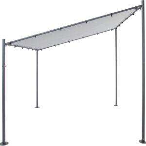 SORARA MILANO Wall Gazebo | Grey | 285 x 300 cm (DxW) | Modern Style Outdoor Canopy and Shelter Pergola Pavilion