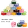 36Pcs Sewing Machine Bobbin Threads with Storage Case Box, Pre-Wound Bobbins Set for Brother/Babylock/Janome/Elna/Kenmore/Babylock/Singer Sewing Machine（Assorted Colors）