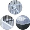 ASOCEA Universal Birdcage Cover Seed Catcher Nylon Mesh Parrot Cage Skirt White (Not Include Birdcage)
