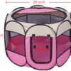 XianghuangTechnology Soft Fabric Portable Foldable Pet Dog Cat Puppy Playpen, Indoor/Outdoor use Pet Kennel Cage (Pink)