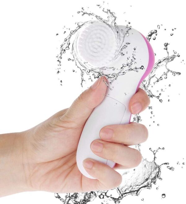 PIXNOR Face Brush [Newest 2020] 7 in 1 Facial Cleansing Brushes Waterproof and Electric for Deep Cleansing, Gentle Exfoliating, Removing Blackhead and Massaging (Rosy Red)