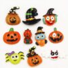 JPYH Halloween Resin Embellishments Pumpkin Skeleton Owl Bat Cat Resin, Random 20pcs Mix Halloween Resin Flatback Halloween Craft for DIY Craft Making Scrapbooking Jewelry Beads Embellishments