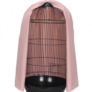 chengsan Universal Round Dome Top Bird Cage Cover, Thicken Nylon Pet Parrot Cage Cover, Birdcage Light Covers Skirt Accessories for Parakeets Lovebirds Budgies Finches Canary Small Bird Cage (Pink)