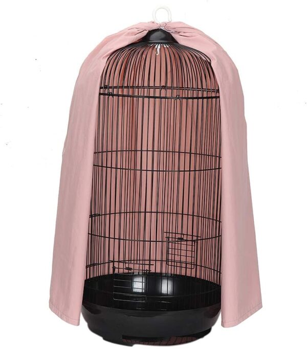 chengsan Universal Round Dome Top Bird Cage Cover, Thicken Nylon Pet Parrot Cage Cover, Birdcage Light Covers Skirt Accessories for Parakeets Lovebirds Budgies Finches Canary Small Bird Cage (Pink)