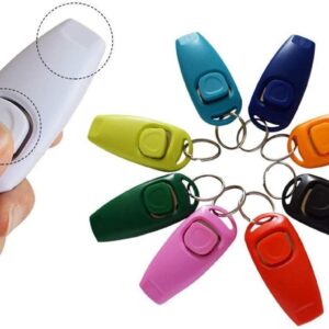 KIEPAWS Dog Clicker and Whistle 2 in 1 Training and Behaviour Aid for All Breeds and Ages Puppy Friendly Great for House Toilet Recall and Agility Training