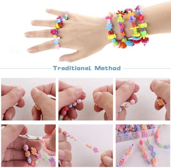 Yiran Children DIY Beads, 500 Pcs Pony Alphabet Pop Beads of Jewellery Bracelet Necklaces String Making Kit, Friendship Bracelets Art Craft Kit for Girls Kids Age 4 5 6 7 8 +