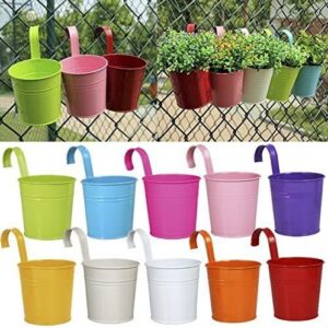 10 x Metal Iron Flower Pot Vase Hanging Balcony Garden Planter Home Decor