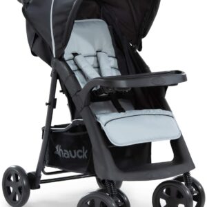 Hauck Shopper Neo II Pushchair up to 25 kg with Lying Position from Birth, Compact Folding, Lightweight Only 7.5 kg, with Two Cup Holders - Black Grey