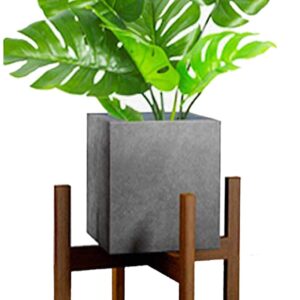 PrettyWit Brown Plant Stand Bamboo Wooden Planter Holder and Flower Pot Stand Rack - Modern Home Decor for Indoor or Outdoor (Pot not included)