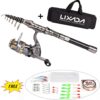 Lixada Telescopic Fishing Rod and Reel Combo Full Kit Spinning Fishing Reel Gear Pole Set with 100M Fishing Line,Fishing Lures,Fishing Hooks Jig Head, Fishing Carrier Bag Case