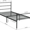 Aingoo Single Bed Solid 3Ft Metal Beds Frame with Large Storage Space For Children or Adults Fit 90 * 190 cm Mattress Black
