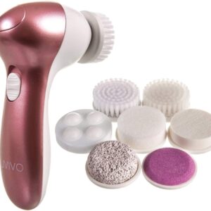 7 IN 1 ELECTRIC FACIAL FACE SONIC SPA CLEANSING BRUSH SKIN BEAUTY CARE CLEANSER WITH POUCH (ROSE GOLD)