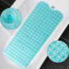 HmiL-U Non Slip Bath Mat | 30% Extra Long Bath Mat | Bathtub Mat | Shower Mat with 200 Suction Cups,40.5 x 101cm/16 x 40 in (Transparent Green)