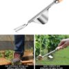 Manual Weeder Tool, Stainless Manual Weed Puller Bend-Proof with Smooth Natural Wood Handle, Premium Hand Weeding Tools for Garden