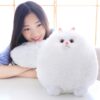 Winsterch Cuddly Cat Soft Toy Stuffed Cat Teddy Plush Animal Toy,Kids Birthday Baby Doll,White Cat Soft Toy (White, 30 CM)