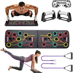 BAISIQI Push Up Board, 13 in 1 Home Fitness Equipment Muscle Board, Multifunction Gym Press Up Board, Body Building Exercise Tools for Men and Women