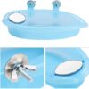 Bird Bath with Mirror Toy Parrot Bathtub Bath Box Bowl Cute Pet Bird Bathing Box Bird Shower Bathtub Accessories Bird Cage Toy Accessory Blue