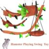 Hamster Hammock Rat Bird Parrot Hanging Warm Bed House Cage Nest Accessories Forest Pattern Cage Toy Leaf Hanging Tunnel and Swing for Sugar Glider Squirrel Hamster Playing Sleeping Pack of 5